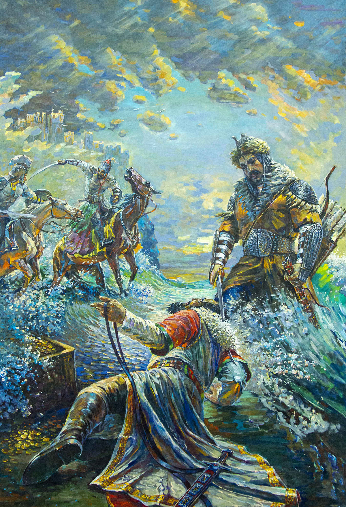 Прекрасные ахалтекинские кони в живописных и скульптурных произведениях