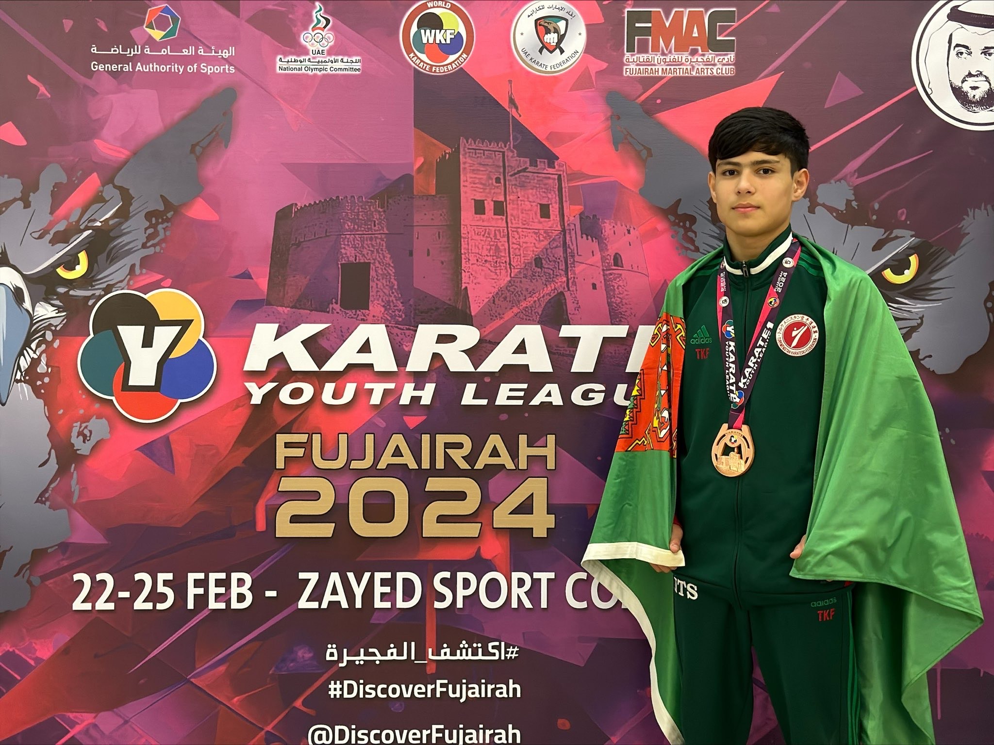 Birleşen Arap Emirliklerinde geçirilen Ýaşlar ligasy ýaryşynda türkmenistanly karateçiler iki bürünç medal gazandylar