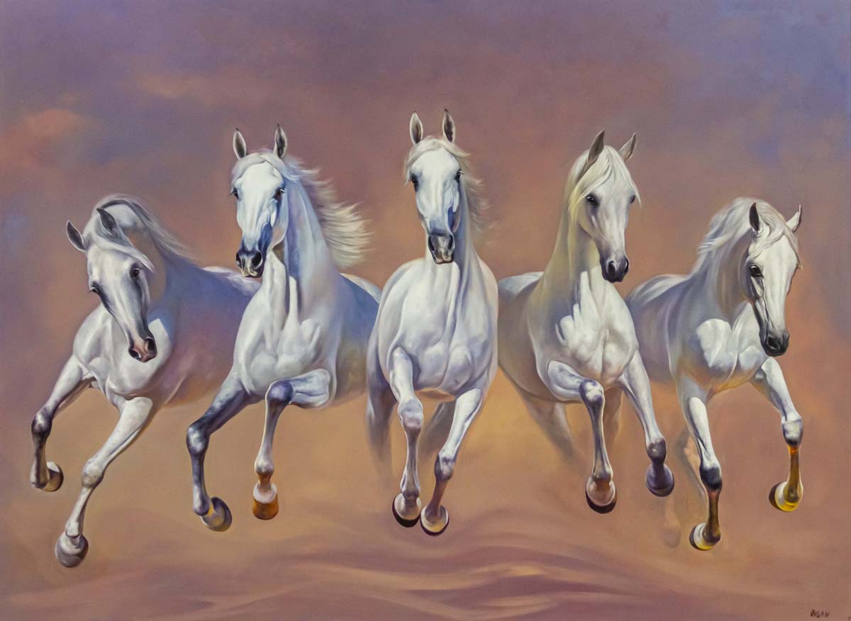 The theme of the exhibition is Ahal-Teke horses, unsurpassed in beauty