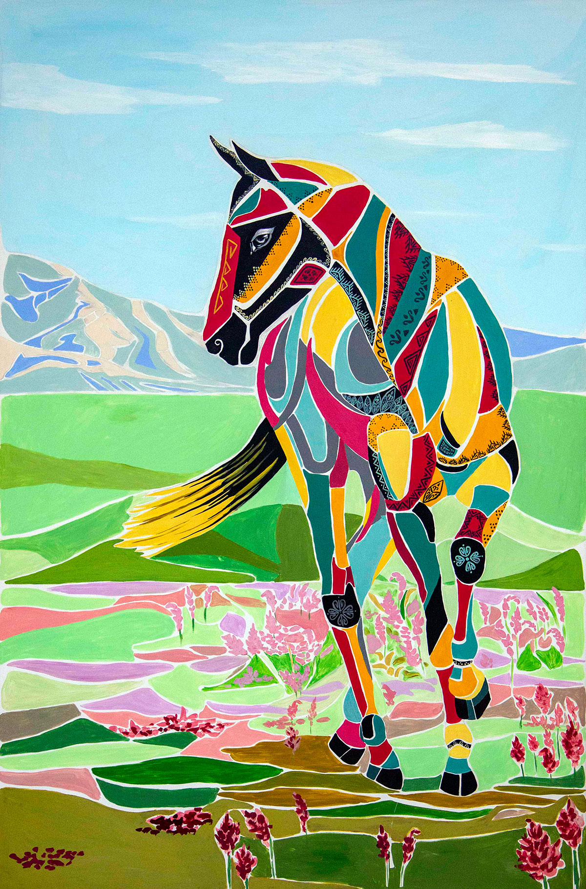 The exhibition for Racehorse Day features more than a hundred paintings dedicated to Ahal-Teke horses