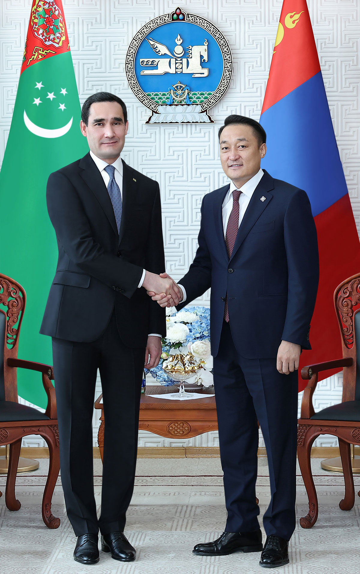 Meeting of the President of Turkmenistan with the Chairman of the State Great Khural of Mongolia