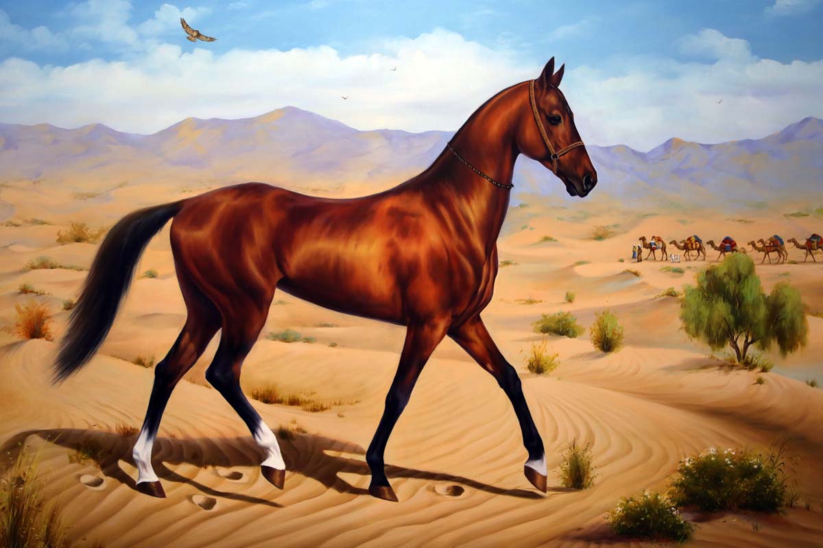 Türkmen suratkeşleriniň ganatly bedewlere bagyşlanan eserleriniň sergisi