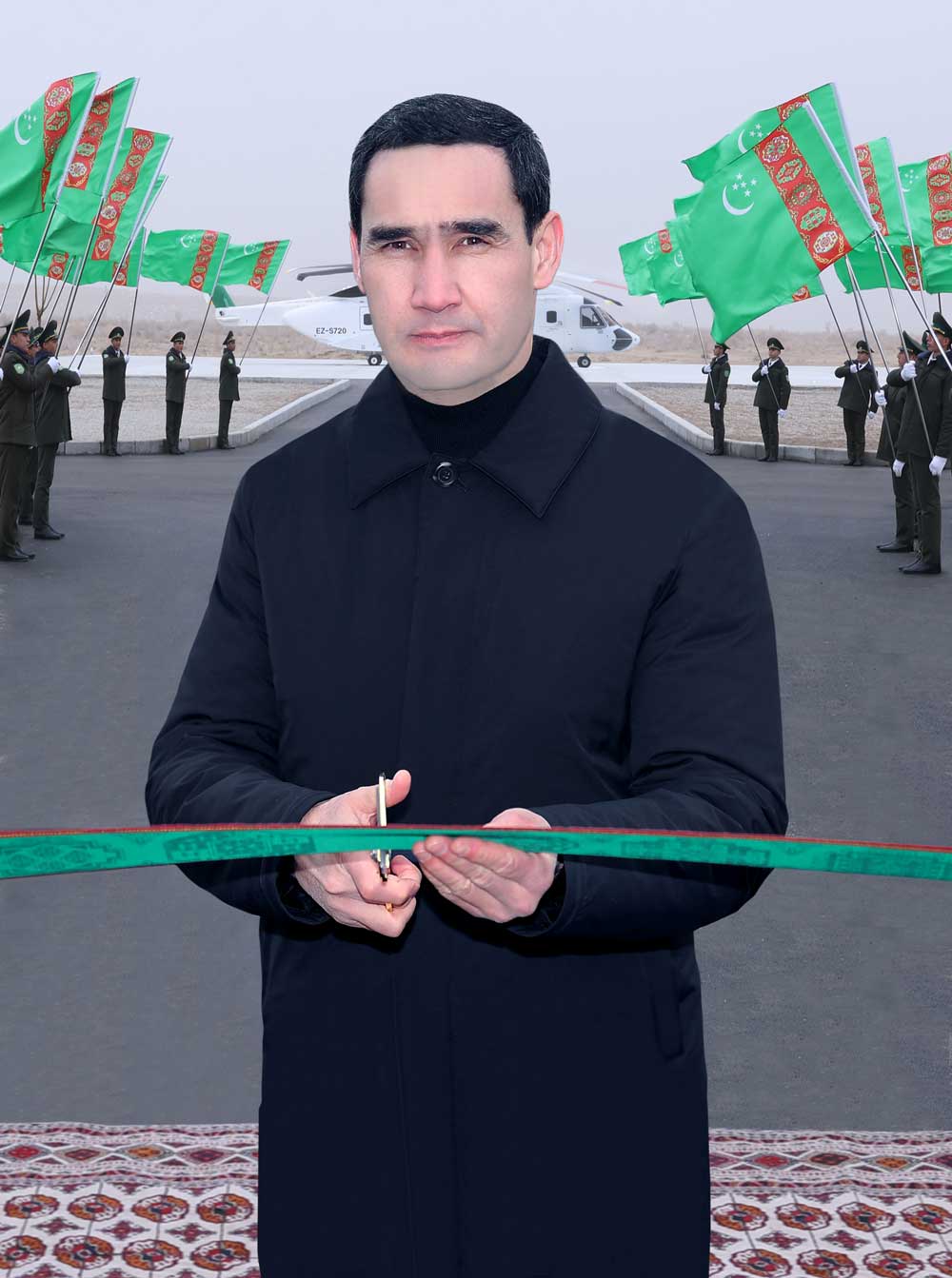 Hormatly Prezidentimiz Serdar Berdimuhamedow harby bölümleriň täze binalar we desgalar toplumynyň açylyş dabarasyna gatnaşdy