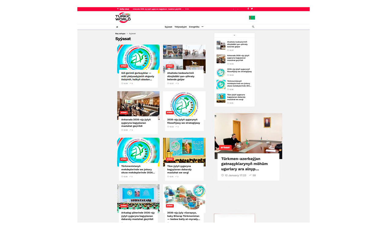 «Turkic World» atly halkara habarlar internet portaly 2026-njy ýylda geçiriljek çäreleriň maglumat taýdan şöhlelendirilmegini amala aşyrar