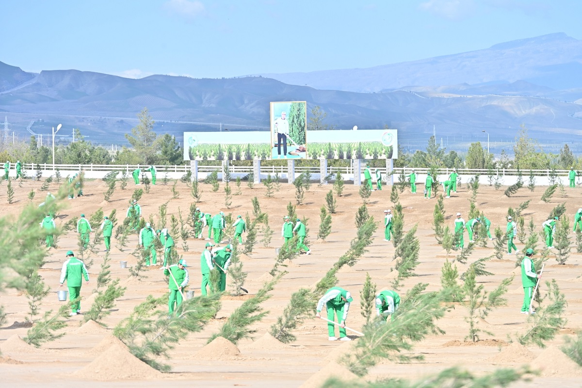 Hormatly Prezidentimiz Serdar Berdimuhamedow ählihalk bag ekmek dabarasyna gatnaşdy