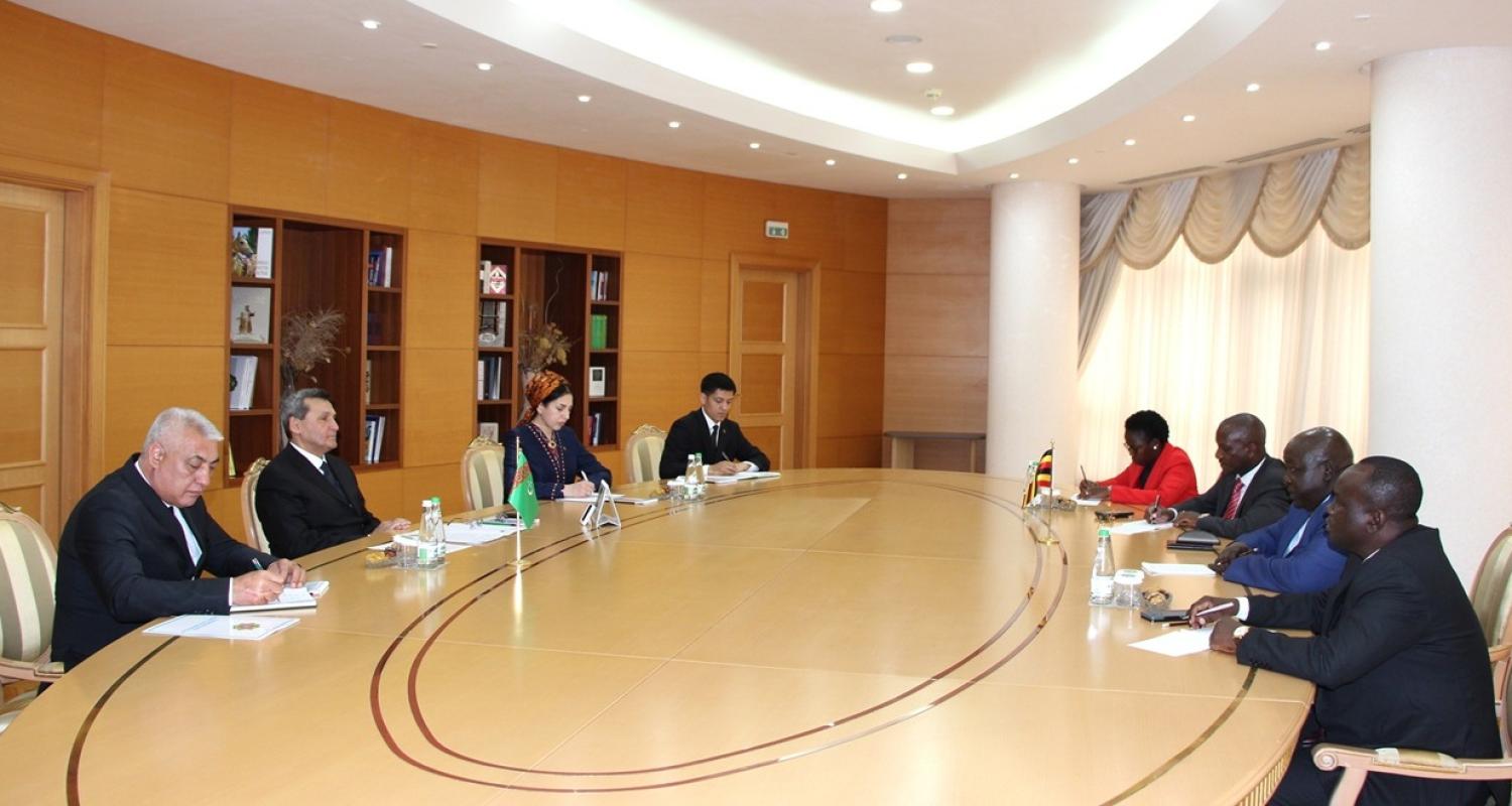 Meeting held at the MFA of Turkmenistan with the Minister of State for Foreign Affairs of the Republic of Uganda
