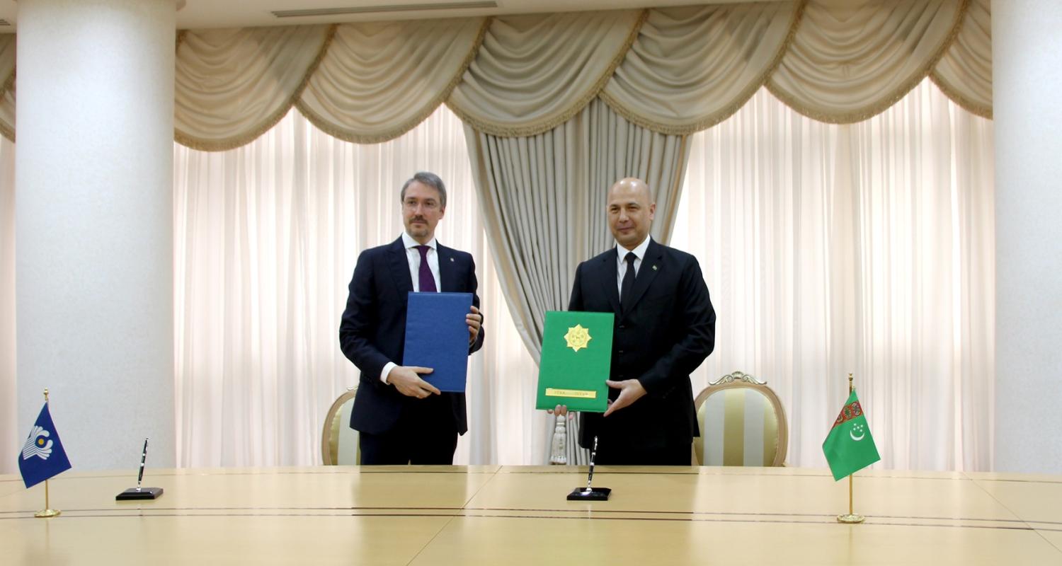 Türkmenistanyň DIM-de GDA-nyň Hökümet Baştutanlarynyň Geňeşiniň mejlisine taýýarlyk boýunça Teswirnama gol çekildi