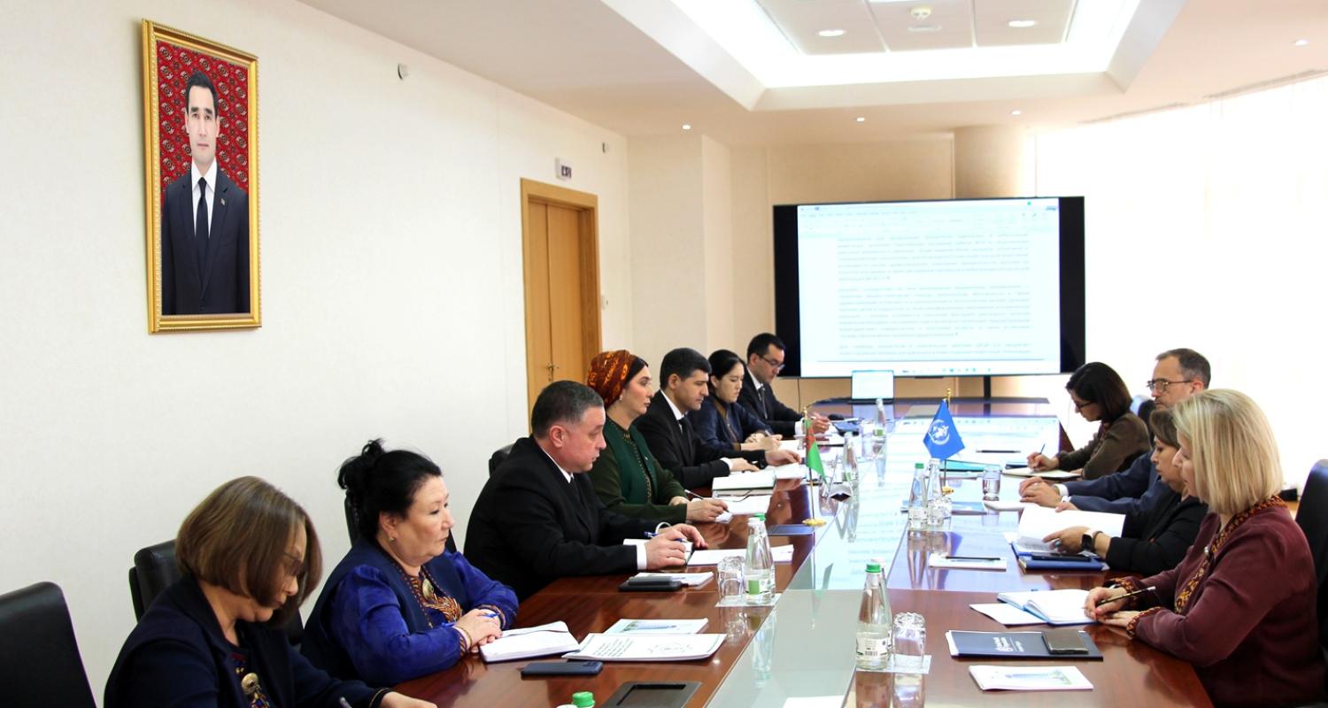 Türkmenistanyň DIM-de BSGG-niň Ýurt boýunça edarasynyň ýolbaşçysy bilen duşuşyk geçirildi