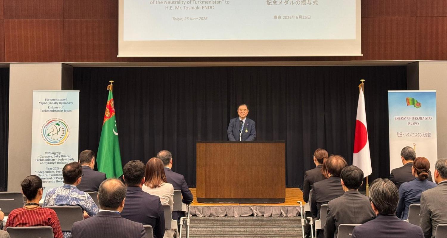 "Türkmenistanyň Bitaraplygynyň 30 ýyllygyna" medal award ceremony was held in Tokyo