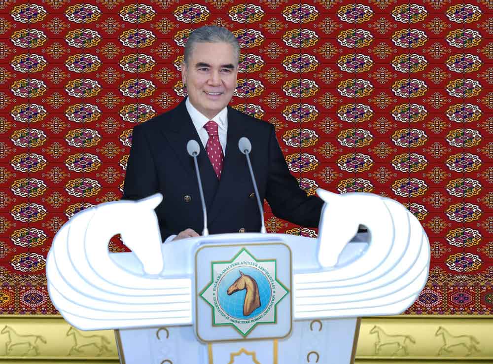Türkmen halkynyň Milli Lideri, Türkmenistanyň Halk Maslahatynyň Başlygy Gahryman Arkadagymyzyň Türkmenistanyň Prezidentiniň Ahalteke atçylyk toplumynyň açylyş dabarasyndaky ÇYKYŞY
