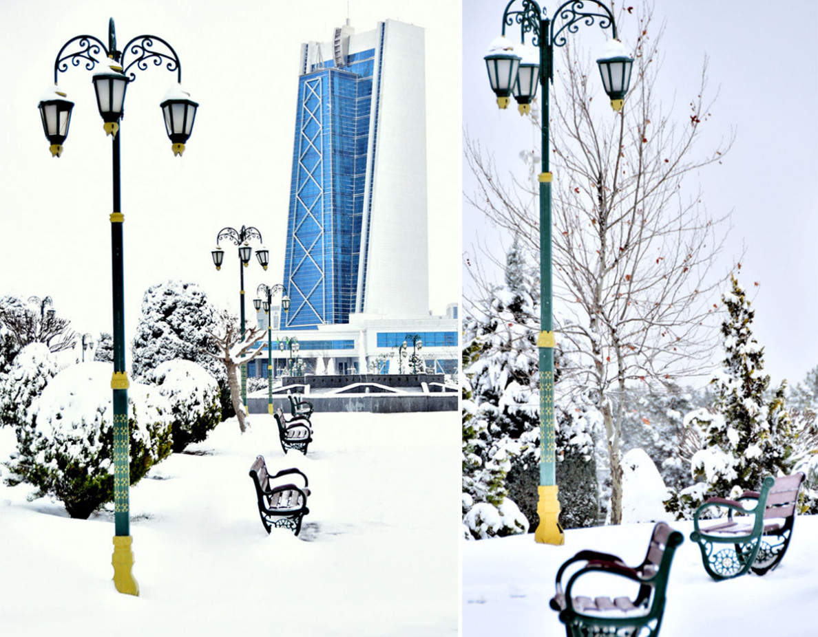 Fotoreportaž: baharyň gyş öwüşgini ýa-da martyň aýazly oýny