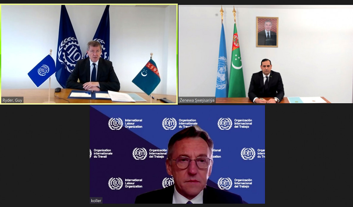 Türkmenistan iş bilen üpjünçilik syýasaty baradaky Konwensiýany ratifisirländiginiň namasy Halkara Zähmet Guramasynyň Baş direktoryna gowşurdy