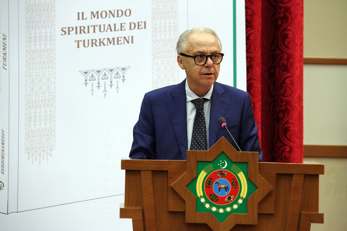 “Türkmeniň döwletlilik ýörelgesi” kitabynyň italýan dilindäki neşiriniň tanyşdyrylyş dabarasy