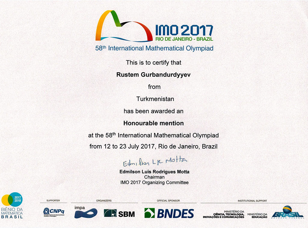 Бронзовый успех юных туркменских математиков