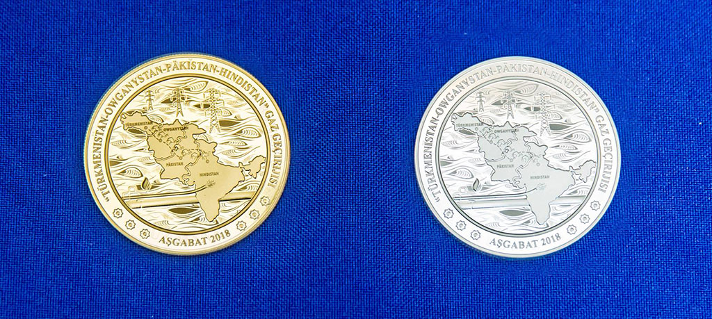 Turkmenistan Central Bank   produced commemorative coins dedicated to the TAPI project 