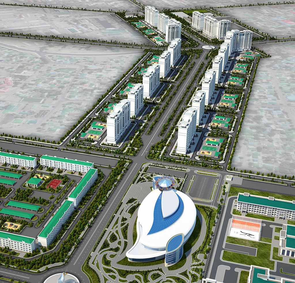 Началось возведение нового жилого комплекса вдоль проспекта Махтумкули