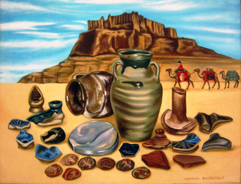 Дашогузцы знакомятся с выставкой, посвящённой Великому Шёлковому пути