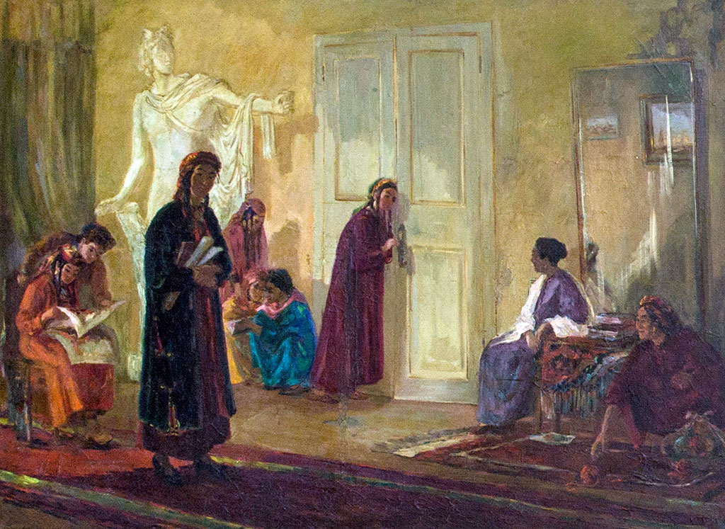 Şekillendiriş sungaty muzeýinde mekdep temasyna bagyşlanan eserleriň sergisi gurnaldy