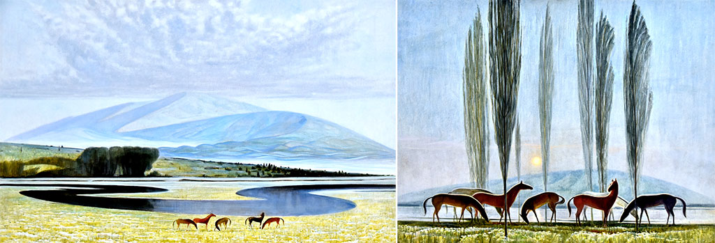 Sergi merkezinde döredijilik pikirleriniň dürli öwüşginli eserleri görkezilýär