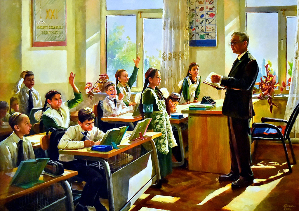 Çeperçilik akademiýasynda 2019-njy ýylyň iň güýçli işleriniň sergisi guraldy