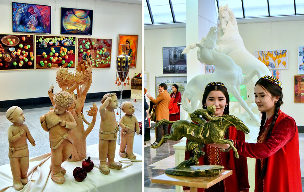 Çeperçilik akademiýasynda 2019-njy ýylyň iň güýçli işleriniň sergisi guraldy