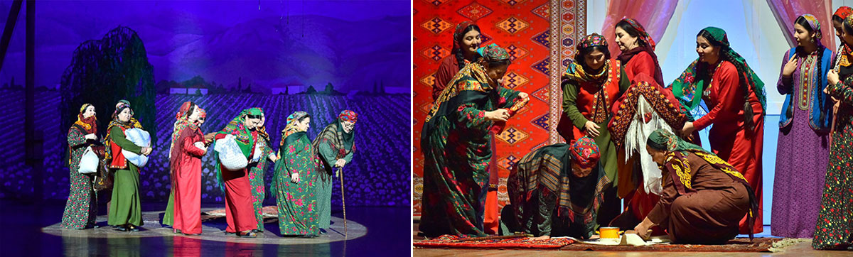 Magtumguly adyndaky sazly-drama teatrynyň döredijilik topary täze oýnuny türkmen toýuna bagyşlady