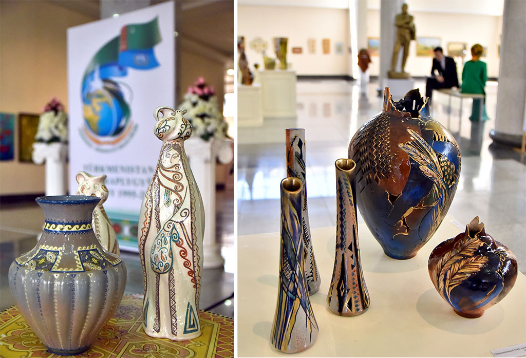 Çeperçilik akademiýasynda zenan  nakgaşlaryň iň gowy eserleri görkezildi