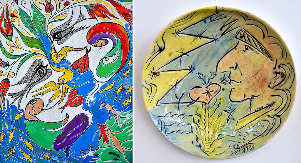 Çeperçilik akademiýasynda zenan  nakgaşlaryň iň gowy eserleri görkezildi