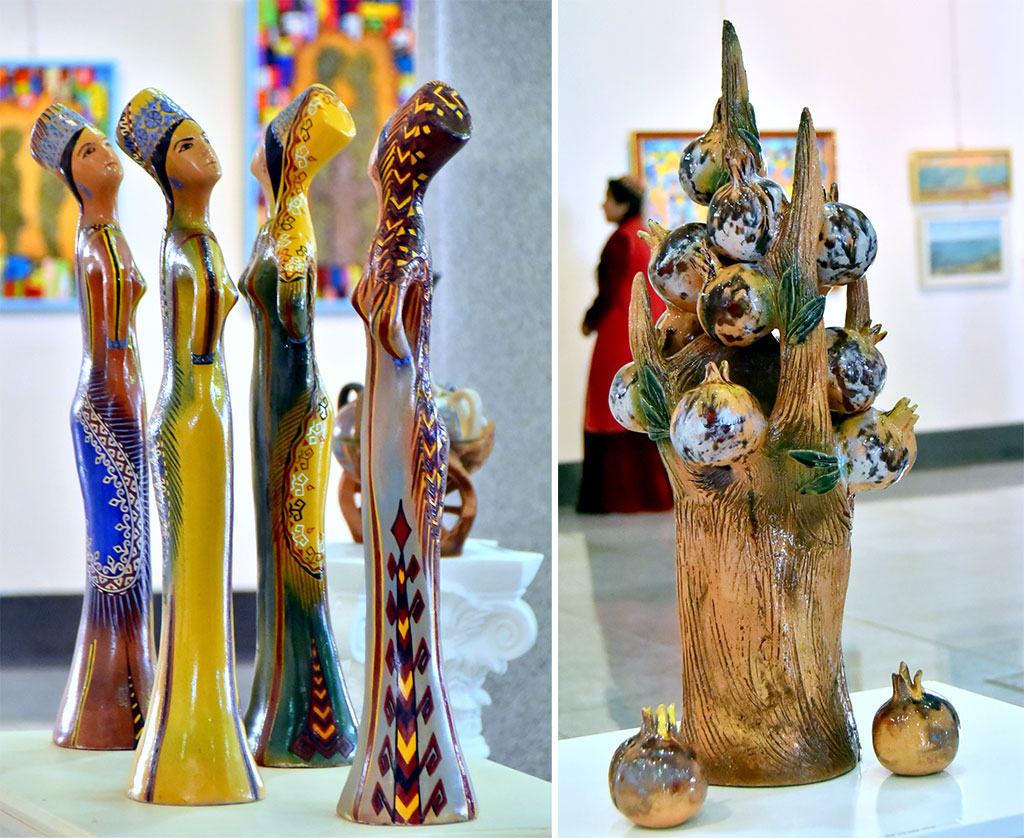 Çeperçilik akademiýasynda zenan  nakgaşlaryň iň gowy eserleri görkezildi