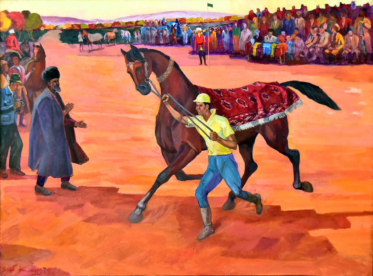 Şekillendiriş sungaty muzeýiniň sergisinde  ahal-teke bedewleriniň waspy