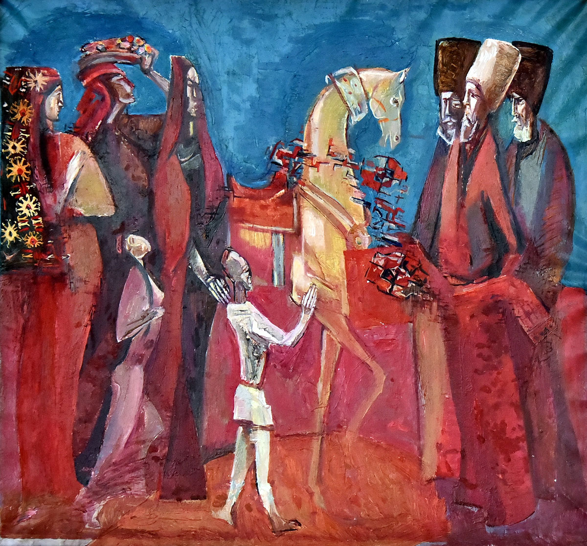 Şekillendiriş sungaty muzeýiniň sergisinde  ahal-teke bedewleriniň waspy