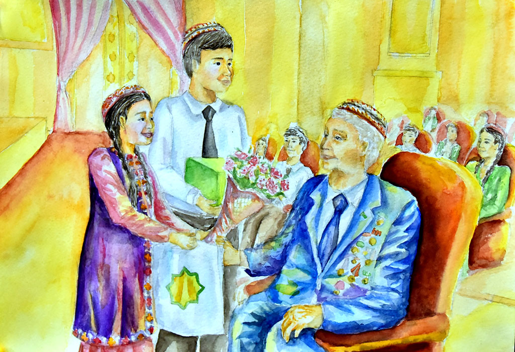 Ýeňiş üçin minnetdarlyk: Bäşim Nuraly adyndaky mekdepde baýramçylyk çäresi geçirildi