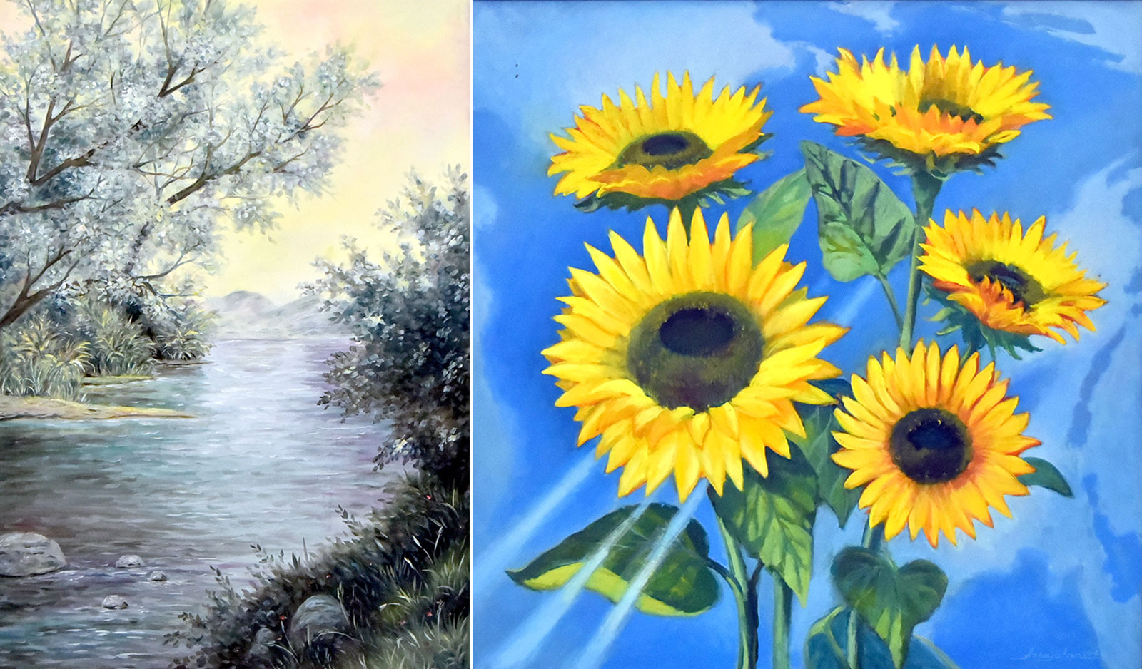 Žiwopisçiler suratlarynda baýramçylyk ruhuny wasp edýärler