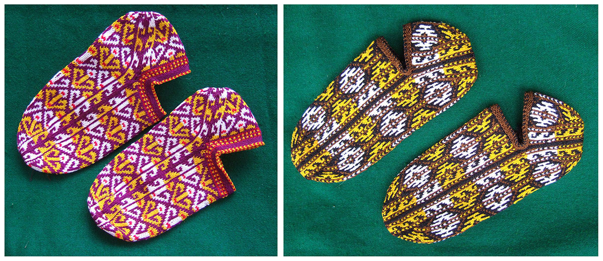 Hand-Knitted Turkmen Socks  
