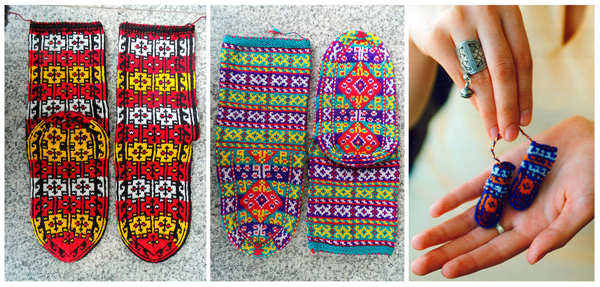 Hand-Knitted Turkmen Socks  